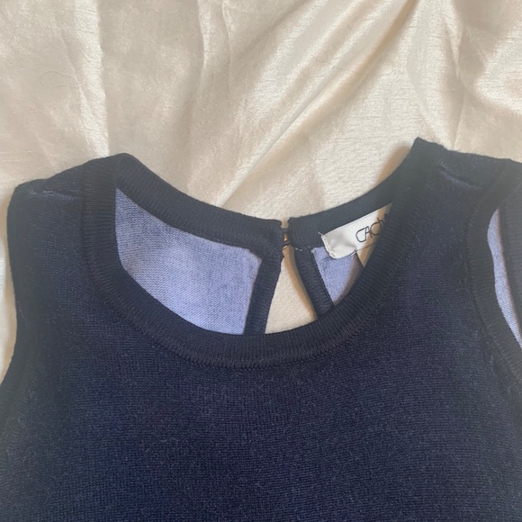 Cache Blue Multi Print Sleeveless Sweater sz M - Picture 3 of 7